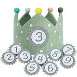 URAQT Geburtstagskrone Kinder, Geburtstagskrone Stoff, Geburtstag...