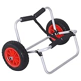 HOMCOM Kanuwagen klappbar bis 90 kg Alu Transportwagen Kajakwagen...