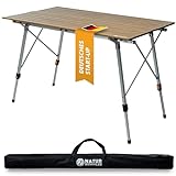 NATURBUMMLER ® Campingtisch klappbar [höhenverstellbar inkl Anti-Rost...