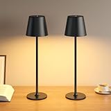 UPXNBOR LED Tischlampe Kabellos 2 Stück, Dimmbare Nachttischlampe Touch,...