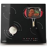 COVERCOOK 60cm Cerankochfeld, 4 Zonen Kochfelder mit Autark, Bräterzone,...