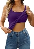 Charmo Damen Baumwoll Unterhemden Tank Top mit Träger BH Sport Top...