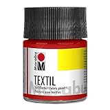 Marabu 17160005232 - Textil Stoffmalfarbe für helle Stoffe, Rot 50 ml,...