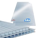 GARDEBRUK® 14x Doppelstegplatten 4mm Zuschneidbar 121x60,5cm Polycarbonat...