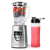 Standmixer 1400W, Smoothie Mixer mit 1.8L Glasbehälter + 600ml jars,...