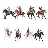 Amagogo Set mit 8 Western Cowboy Figuren, Indianer Modell Actionfiguren,...