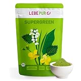 Lebepur BIO SUPER GREEN Pulver 500g - Pflanzenpulver mit Gerstengras,...