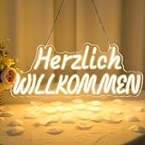 Lxmoneon Herzlich Willkommen Neon Schild, Warmweiß Neonlicht für Wand,...