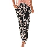 Damen Pant Lange Haremshose Schlupfhose Boho Strandhose Leicht Freizeithose...