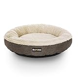 Feandrea Hundebett, Hundekorb, Katzenbett, Donut, rund, Ø 55 cm, braun...