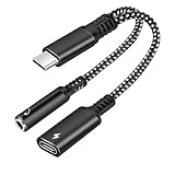 USB C auf 3,5 mm Klinke Adapter, 2 in 1 USB C Jack und Ladekabel,...