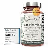 Haar-Vitamine Testnote SEHR GUT - 27 Wirkstoffe - Hochdosiert Biotin Zink...