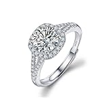TOEECY Ringe Frauen 925 Sterling Silber Ring Zirkonia Moissanite Diamant...