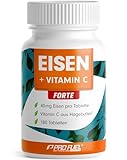 Eisentabletten hochdosiert 180x mit 40 mg Eisen + Vitamin C (40 mg) aus...