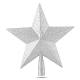Stern Silber Christbaumspitze Baumspitze Spitze Aufstecker für Tannenbaum...