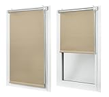 MakoStyl Rollos für Fenster Ohne Bohren - Verdunklungsrollo Cappuccino 95...