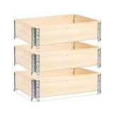 gardivo Hochbeet 80 x 60 x 20 cm - 3-teilig halbe Europalette Rahmen aus...