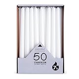 pajoma® Stabkerzen Weiß 50 Stück | Höhe 25 cm, Brenndauer ca. 7 Stunden...