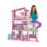 Barbie Puppenhaus, Traumvilla Puppe, komplett möbliert, 3 stöckig, 8...