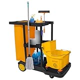 bimiti Profi Putzwagen Reinigungswagen mit extra groß Tasche, 113 x 56 x...