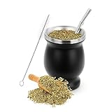 STOUCLA Mate Becher,Mate Tee Becher Set,mit Mate Strohhalm und eine...