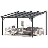 UNIONLINE 4x3m Gartenpavillon, Aufrollbarer Pergola mit Verstellbarer...