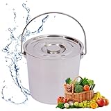 Robuster Edelstahl-Eimer mit Deckel, 12 l/20 l, für Lagerung, Wasser,...