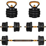 MOVIT Hanteln Set - 6in1, 30kg, XXL, Verstellbar, Kunststoff, Push Up...