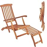 Casaria® Sonnenliege Klappbar Holz Wetterfest Gartenliege Rückenlehne...