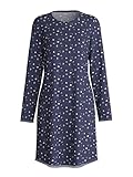 CALIDA Midnight Dreams Langarm-Nachthemd Damen, aus 100% Bio-Baumwolle,...