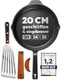 TECOR Gusseisenpfanne induktion 20 cm geschliffen, universell, natürlich -...