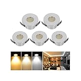 Mini Deckenspot Schrankbeleuchtung, 5 Pack Klein Mini LED Einbaustrahler,...