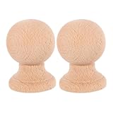 Milisten Unbehandelte Massivholz Pfostenkappen Rund 12x10cm Beige...