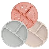 MOJINL Kinderteller mit Saugnapf Rutschfest Silikon Baby Teller BPA Frei...