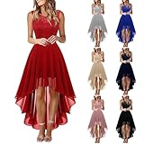 Damen Vokuhila Cocktailkleid Abendkleider Elegant für Hochzeit Festliche...