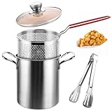 LOLYSIC Spargeltopf Nudeltopf aus Edelstahl, 3 L Hoher Kochtopf,...