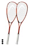 Head Cyber Nano Ti Edge Squash Twin Racket Set Including 3 Squash Balls