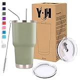 Y·J&H 30oz (850ml) Doppelwandig Vakuum Isolierter Autobecher, Edelstahl...