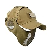 WLXW Taktische, Faltbare Netzmaske Gehörschutz Airsoft-Paintball...