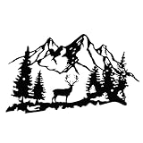 bowarepro Metall Hirsch Wald Hütte Wanddekor Mit Montagezubehör, Garten...