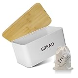 OTNBGSR Brotkasten Metall,Brotbox mit Holzdeckel Verwendbar als...