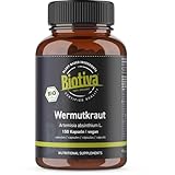 Biotiva Wermutkraut Kapseln Bio 150 Stück - 400mg - Wermut - Garantiert...