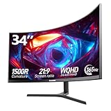 Gawfolk 34 Zoll Ultrawide Curved Gaming Monitor 165Hz, 1500R PC Bildschirm...