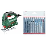 Bosch Stichsäge PST 700 E (1x Sägeblatt, Koffer, 500 Watt) + Accessories...