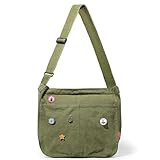 Captain Blues Canvas Messenger Bag, Große Kuriertasche mit Multi-Pockets,...