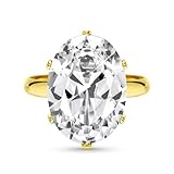 Linawe Grosse Moissanite Diamant Ring Verstellbar, Goldring Gold Fingerring...