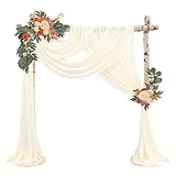 GVPOELR Hochzeit Vorhang Hochzeitsbogen, Elfenbeinweiß Hochzeitsbogen...