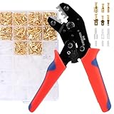 VFANDV Crimpzange Set, 0.5-2.5mm² Krimpzange mit 300 Stück Flachstecker...