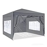 ISE Pavillon 3x3 mit Seitenwänden, Faltpavillon stabil inkl.Tragtasche,...