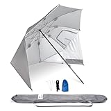 BESTIF Sonnenschirm Strandmuschel Groß XXL | Robuster 2IN1 Schirm für...